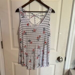 Maurices Gray and White Backless Tank Top